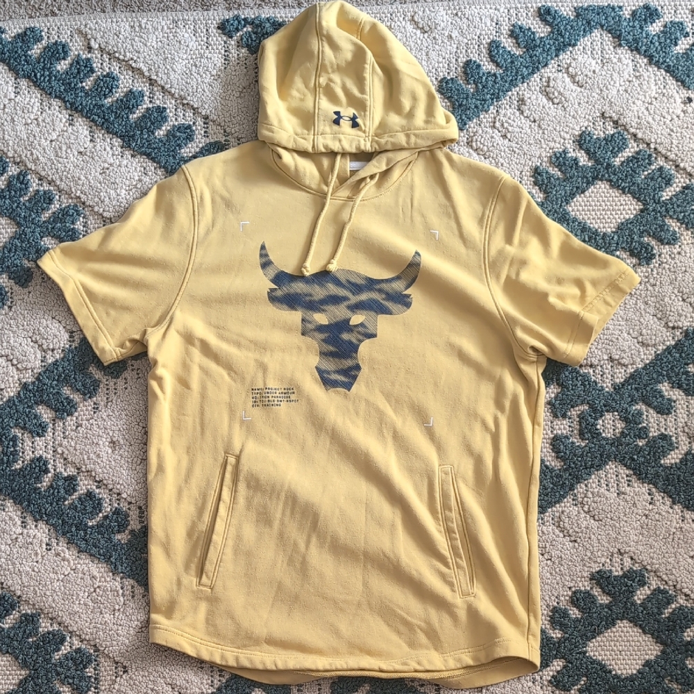 Under Armour Yellow Hoodie with Bull Design